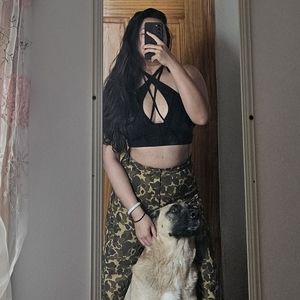 Uo black Valeria halter strappy top